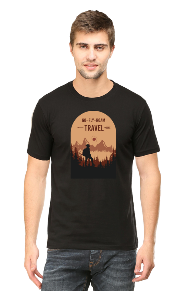 White Go Travel Half Sleeve Tshirt