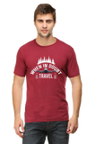 Maroon Travel in Doubt Round Neck Tshirt