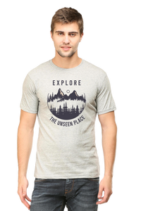 White Explore The Unseen Half Sleeve Tshirt