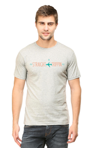 Grey Straight Tripping Round Neck Tshirt