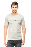 Grey Straight Tripping Round Neck Tshirt