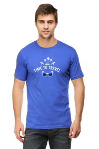 Blue Time to Travel Round Neck Tshirts