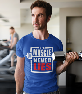 Royal  Blue Muscle Never Lies Tshirt