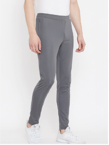 Men Slim Fit Grey Track Pants