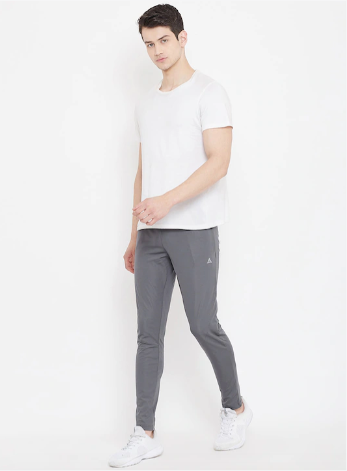 Men Slim Fit Grey Track Pants